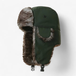Hat : Hoed Beige - Warme Russische Winterhoed - Beschermt Tegen Kou & Wind in Donkergroen Één maat van Pantino