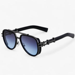 Sunglasses : Overdimensionale Steampunk Gepolariseerde Zonnebrillen - Helder Zwart in Zwart Grijs Blauw van Pantino
