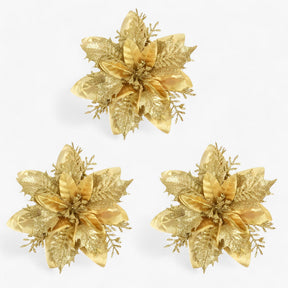 home & garden : Émilie - Glinsterende Kerstbloemen - Geef Je Decoratie een Sprankelend Tintje in Goud van Pantino