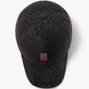 Winter Hat : Cap Heren Zwarte Warme Wol - Warme Wintercap met Oorkleppen in van Pantino
