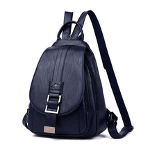 bags : Leren Dames Rugzak Lila - Compacte Schoudertas voor Vrouwen - Trendy & Chique Design in Blauw van Pantino
