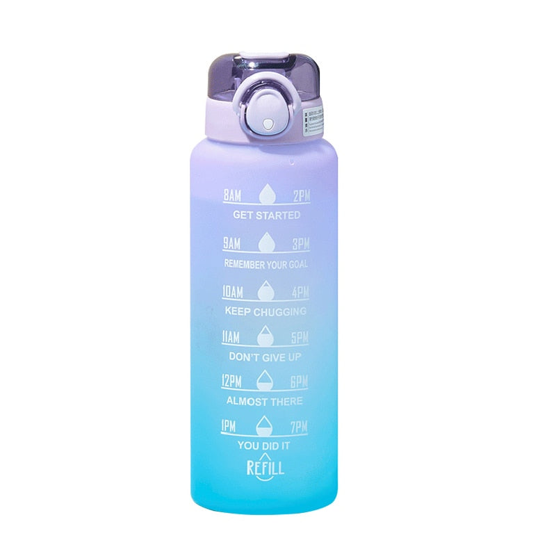 other : Motivatie Waterfles - Met Deze Fles Haal Je Altijd Je Drinkdoel - Donkerblauw in Paars van Pantino