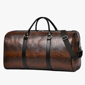travel bag : Stevige en Ruime Leren Reistas - Zwart in Donkerbruin van Pantinoshop