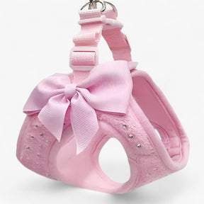 pets : Elegant en Comfortabel Hondenharnas met Diamantdecoratie - Zwart in Roze van Pantino