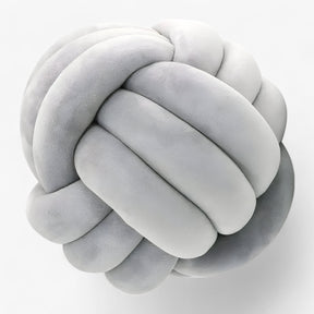 home & garden : Ronde Knoop Kussen - Knus en Decoratief - Beige in Lichtgrijs van Pantino