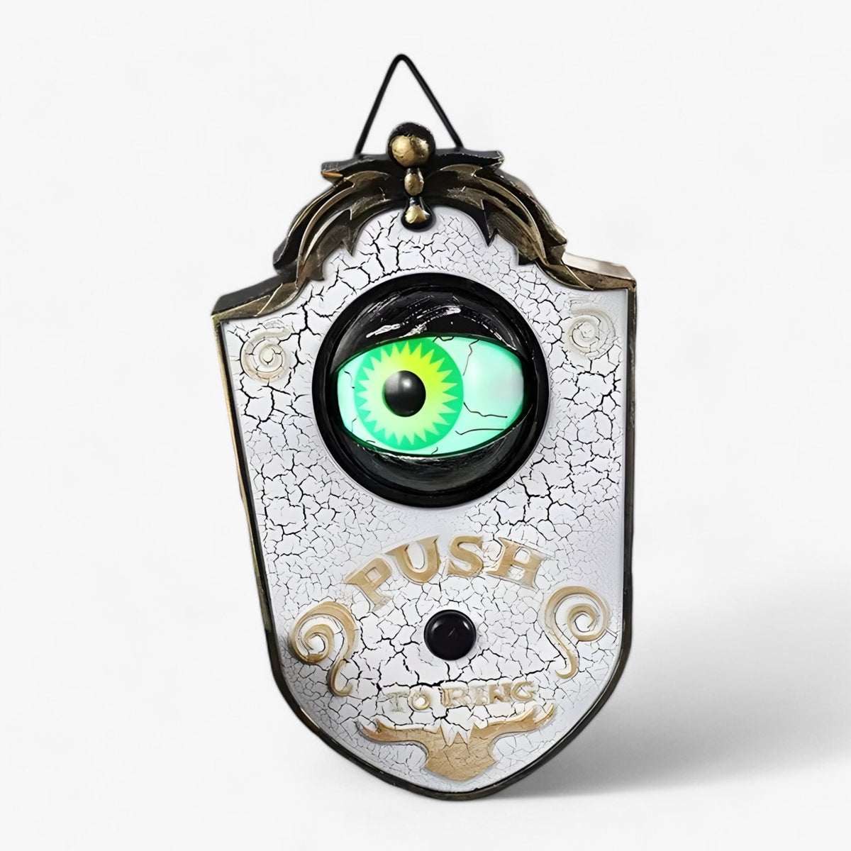 home & garden : Sonnette Spin Spider Halloween - Verlichte Horror Decoratie - Eng Geluid & Lumière Oog voor Spookachtig Huis Sfeer in Wit van Pantino