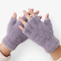 Handschoenen Grijs - Halfvinger Imitatie Mink - Warmte & Touchscreen Gemak