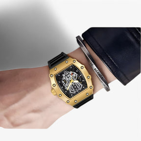 watches : Horloge Heren Zwart - Vierkant Luxe Sporthorloge in van Pantino