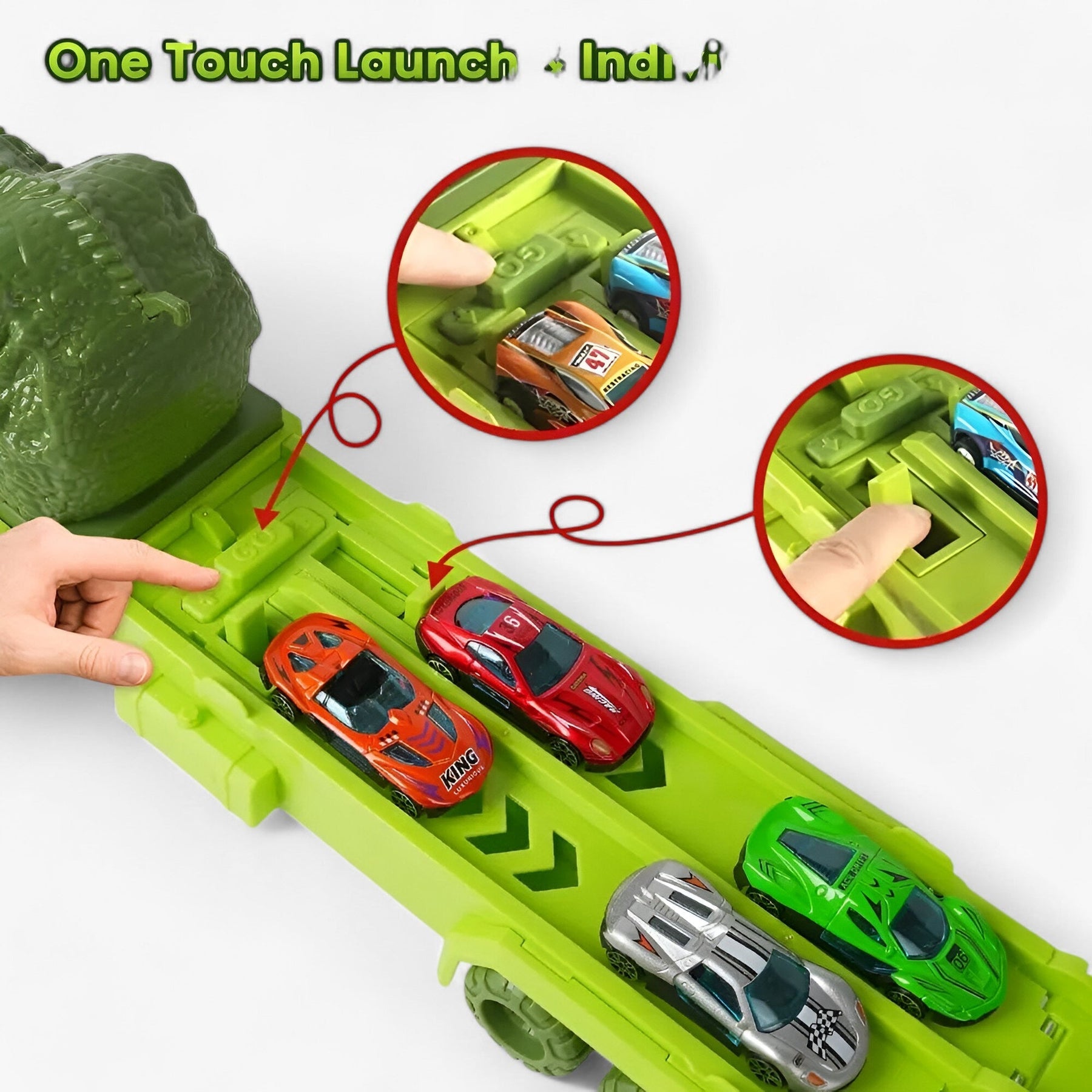 pets : Dinosaurus Race Truck - Eindeloos Plezier - Militair Groen in van Pantino