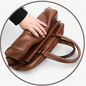 bags : Laptoptas Heren Khaki - Luxe Retro in van Pantino