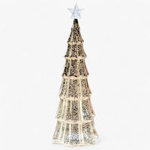 home & garden : Glazen Verlichte Kerstboom - Groen in Champagne van Pantino