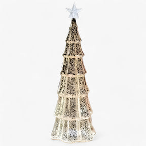 home & garden : Glazen Verlichte Kerstboom - Groen in Champagne van Pantino
