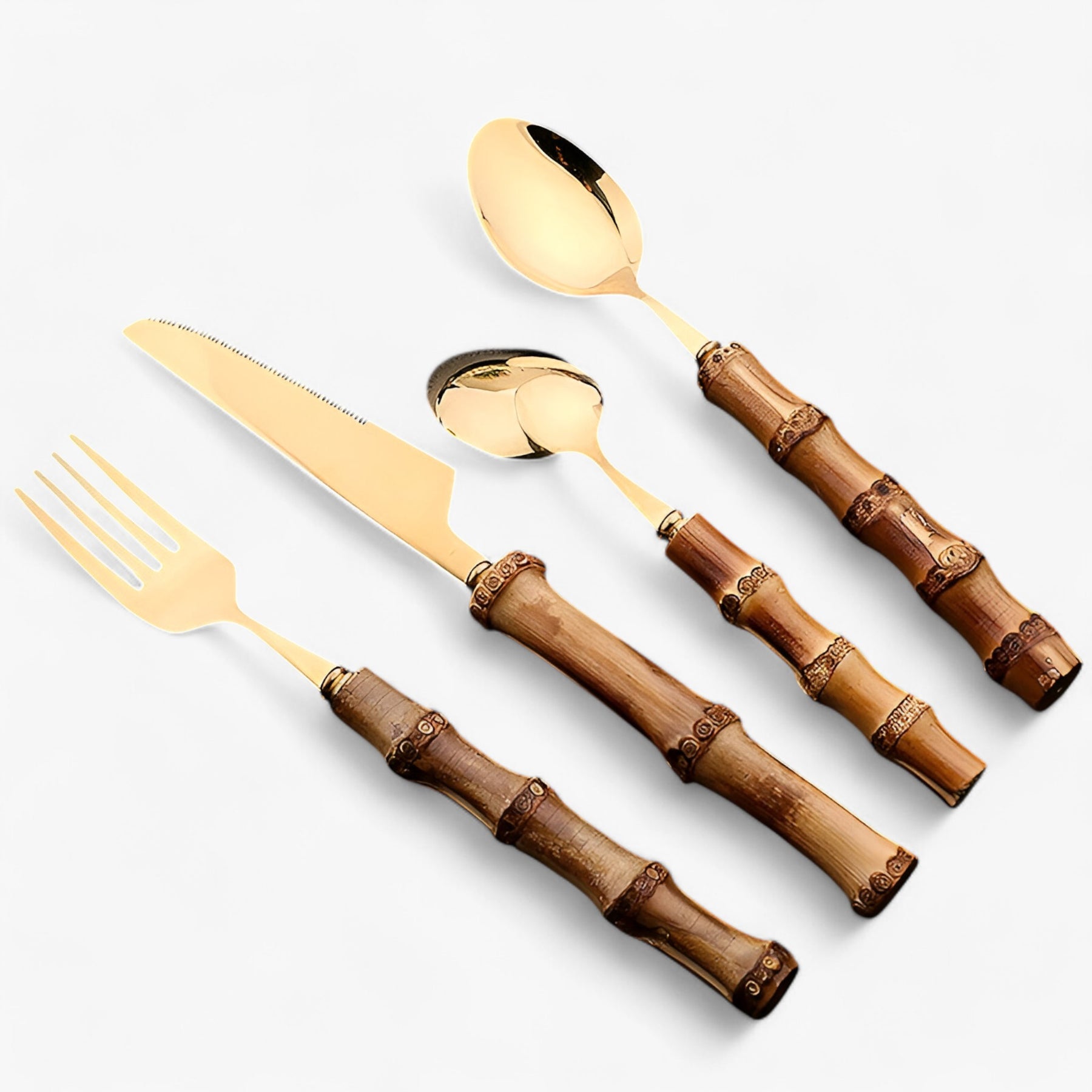 home & garden : BambooCraft - Bamboe Bestekset - Goud 24Stuks in van Pantino