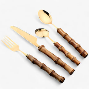 home & garden : BambooCraft - Bamboe Bestekset - Goud 24Stuks in van Pantino