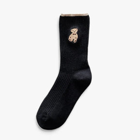Socks : Knus en Schattig (1 Paar + 1 Paar Gratis) - Olijf in Zwart van Pantino