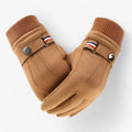 Guantes grises - Cálidos de ante con pantalla táctil para invierno