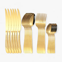 home & garden : StarDine - Bestekset van Roestvrij Staal - Zilver Goud in Goud van Pantino