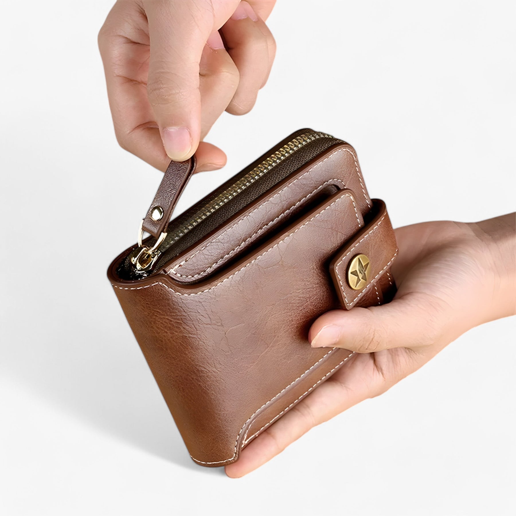 bags : Vintage Portemonnee - Duurzaam PU Leer - Zwart in van Pantino