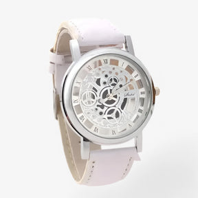 other : Kwarts Uurwerk met Leren Band en Romeins Wijzerplaat - Zilver Blauw in zilver wit van Pantino
