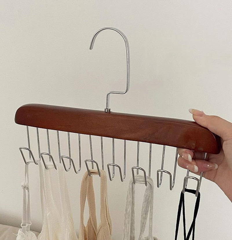 home & garden : Antislip Kapstok Lichtbruin 4 Stuks - Meerdere Haken Kledingrek - Hout in 4x Donkerbruin van Pantino