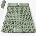 Colchón inflable doble para exteriores - Extra ancho y ultraligero - Verde primavera lluvia