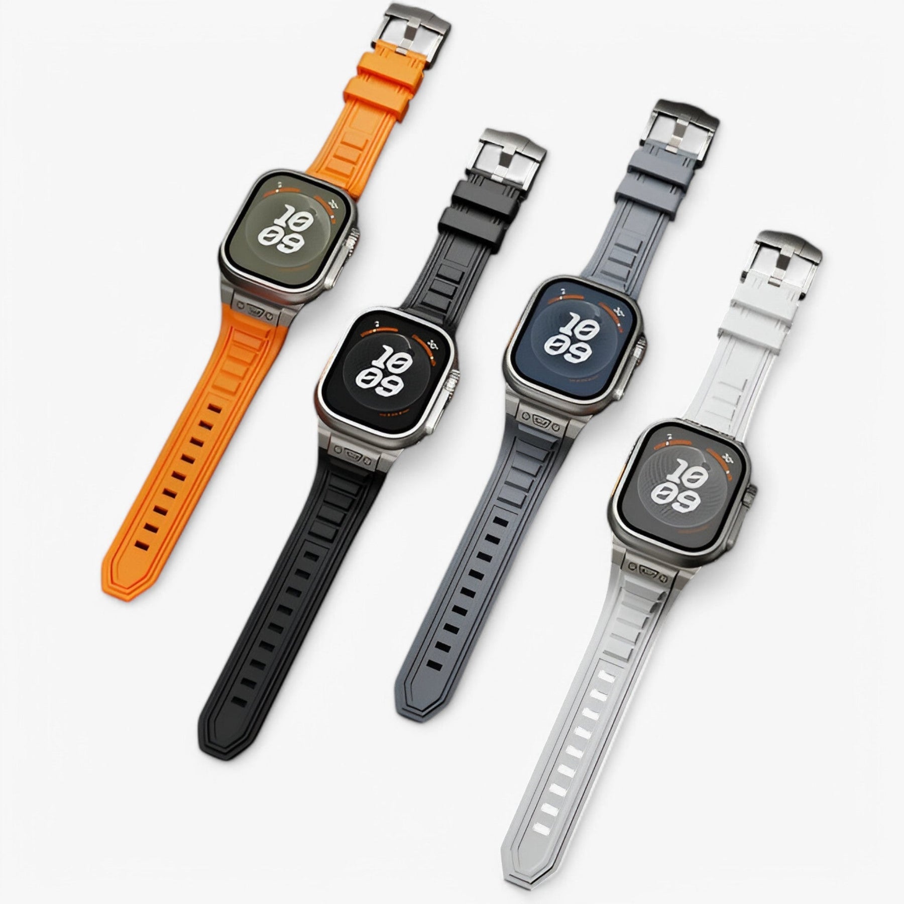 Smartwatch Band : Siliconen Sportbandje voor Apple Watch - Zwart Zwart in van Pantino