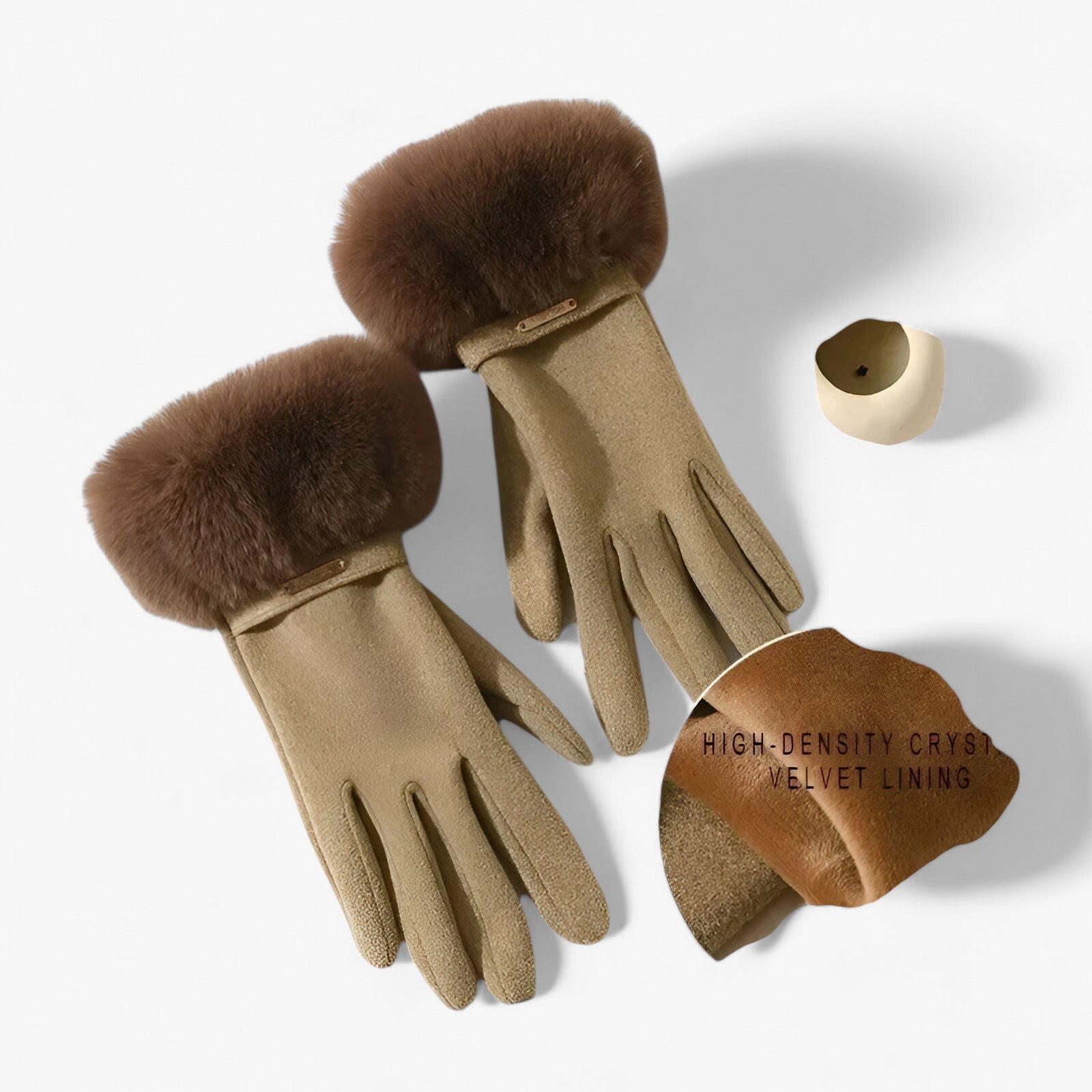 Gloves : Handschoenen Khaki - Elegante Touchscreen voor Warme Winterdagen in van Pantino