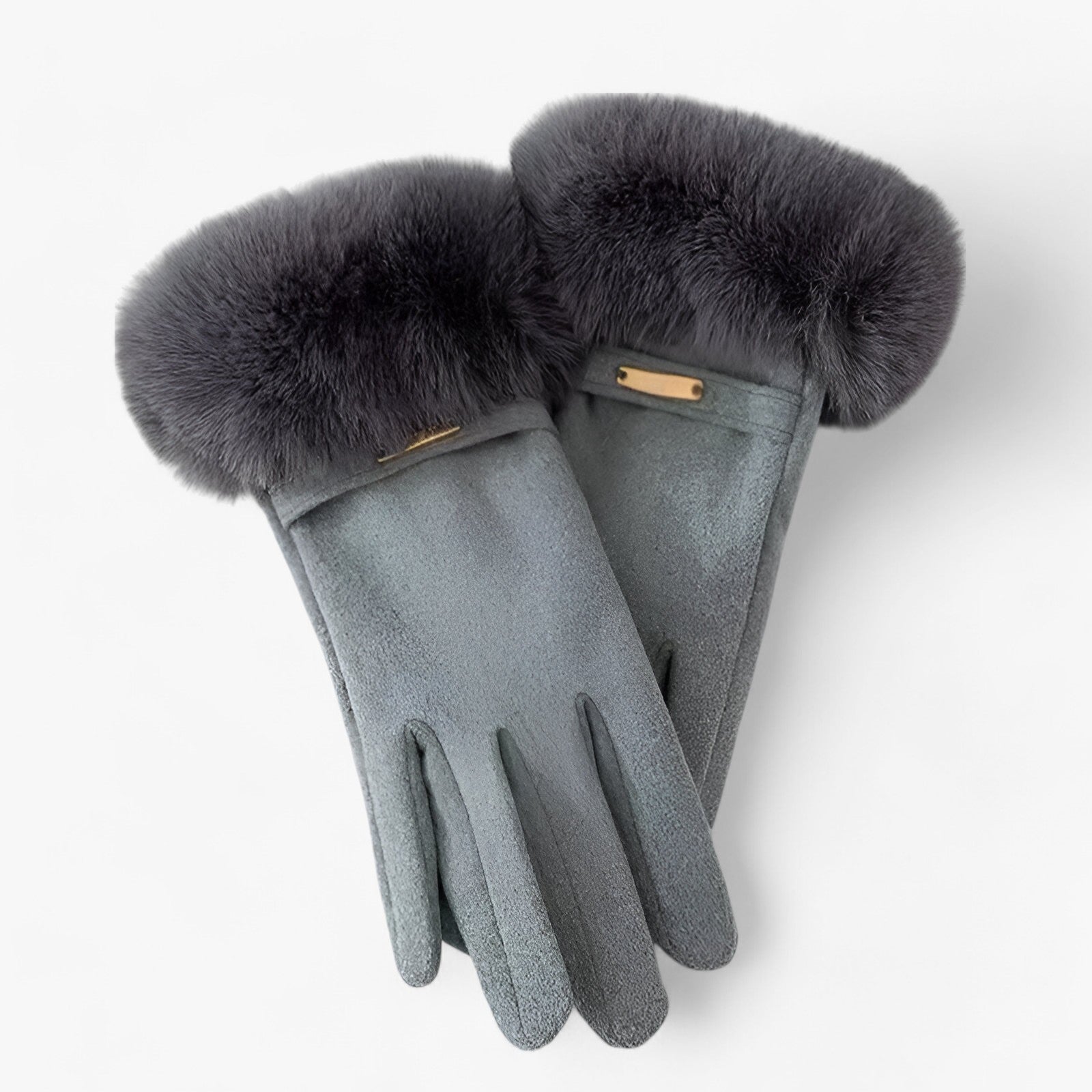 Gloves : Handschoenen Khaki - Elegante Touchscreen voor Warme Winterdagen in Grijs Eén maat van Pantino