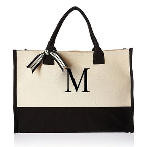 bags : Tote Bag Wit - Gepersonaliseerd Monogram - Canvas in M van Pantino