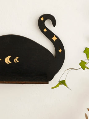home & garden : Zwarte Kat Maanfase Wandplank in van Pantino