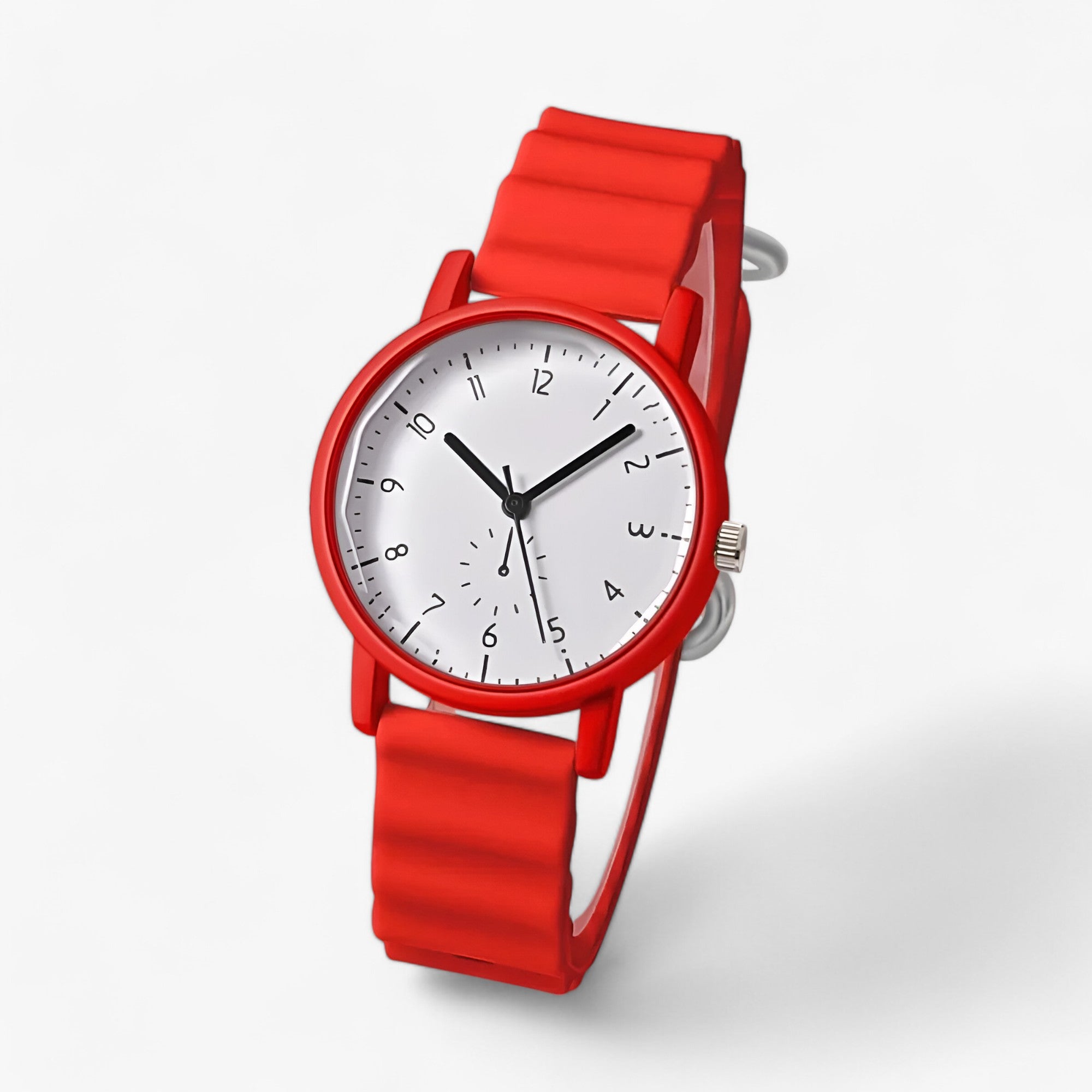 watches : Gelé Horloge Dames - Elegante Siliconenarmband Perfect voor Golf - Beige in Rood van Pantino