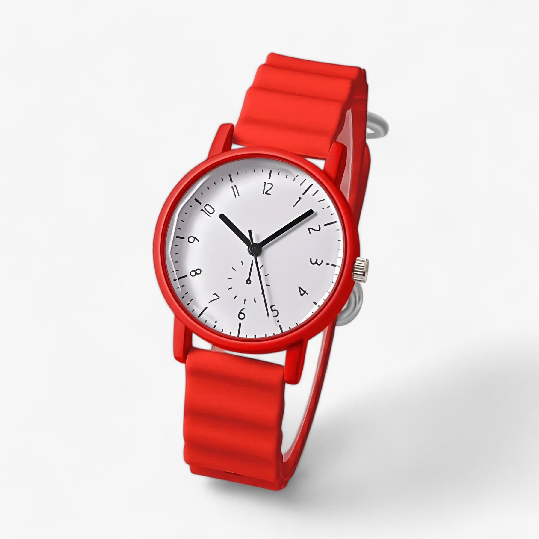watches : Gelé Horloge Dames - Elegante Siliconenarmband Perfect voor Golf - Beige in Rood van Pantino