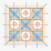 home & garden : Slim Plezier - Houten Tic-Tac-Toe Spel - Oranje in blauw van Pantino