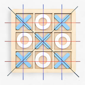 home & garden : Slim Plezier - Houten Tic-Tac-Toe Spel - Oranje in blauw van Pantino