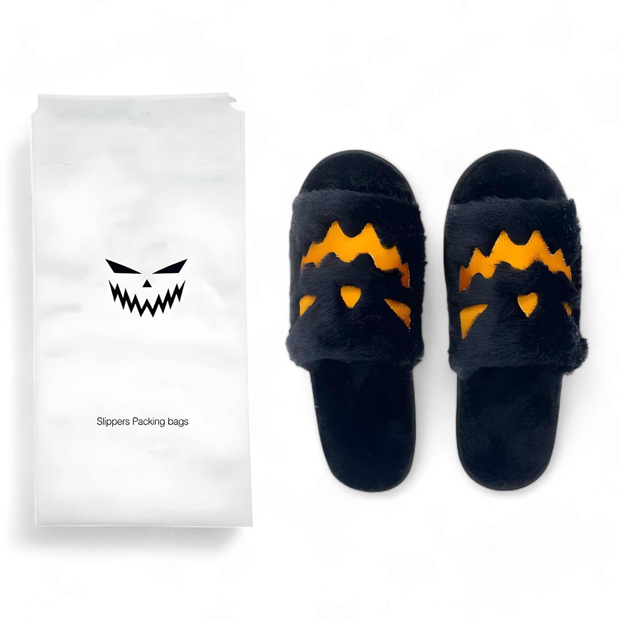 other : Highland Cow Gezellig - Halloween-Pantoffels - Zacht en Warm in Zwart met tas 36-45 (29cm) van Pantino