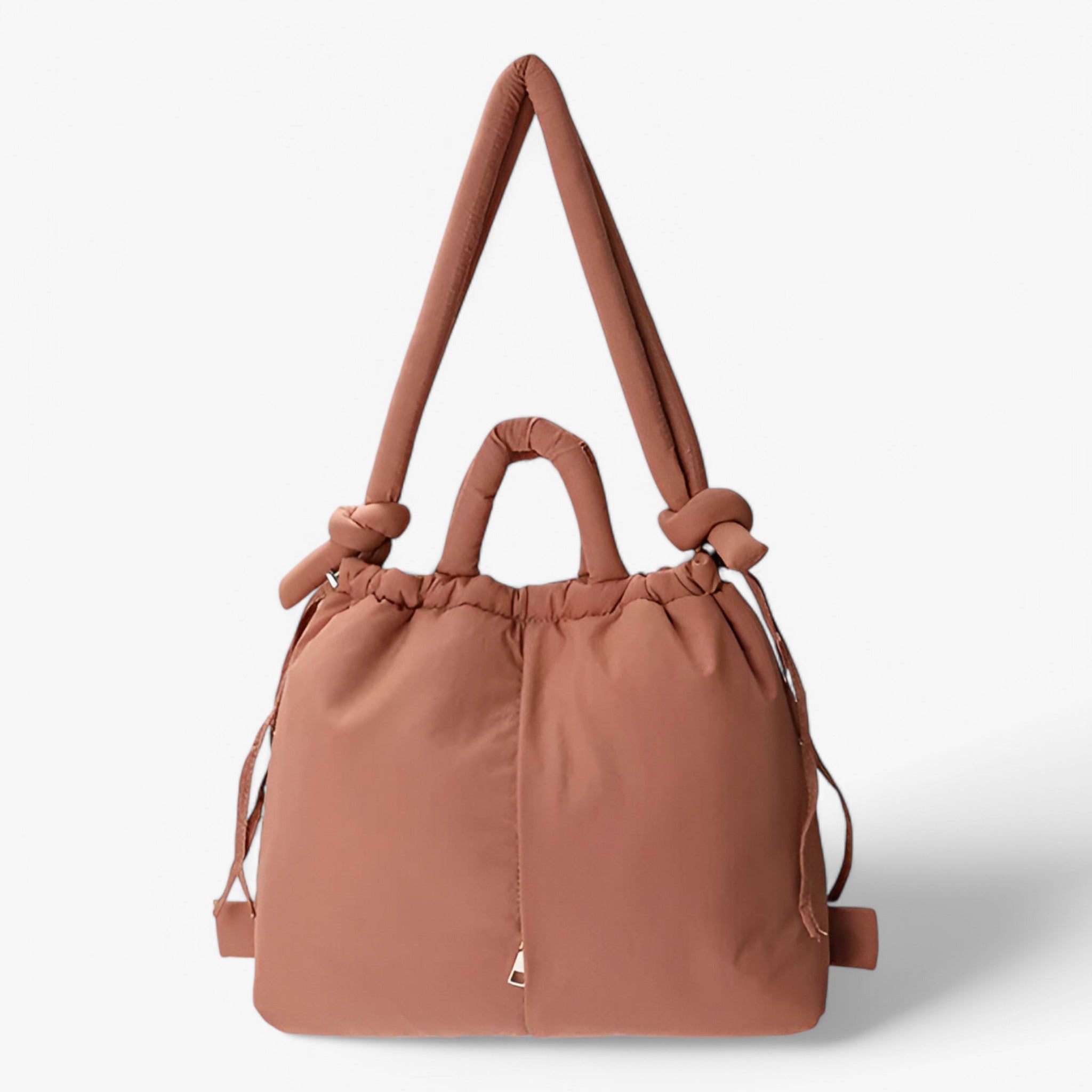 bags : Handtas Roze Puffer - Trendy Dames Schoudertas van Nylon in Roze van Pantino