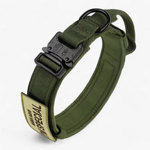 pets : Tactisch Hondenhalsband met Handvat voor Training - Bruin Set in Groene Set van Pantino