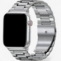 Apple Watch Band : Armband Zwart - Elegante Stalen voor Apple Watch in Zilverachtig van Pantino