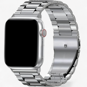 Apple Watch Band : Armband Zwart - Elegante Stalen voor Apple Watch in Zilverachtig van Pantino