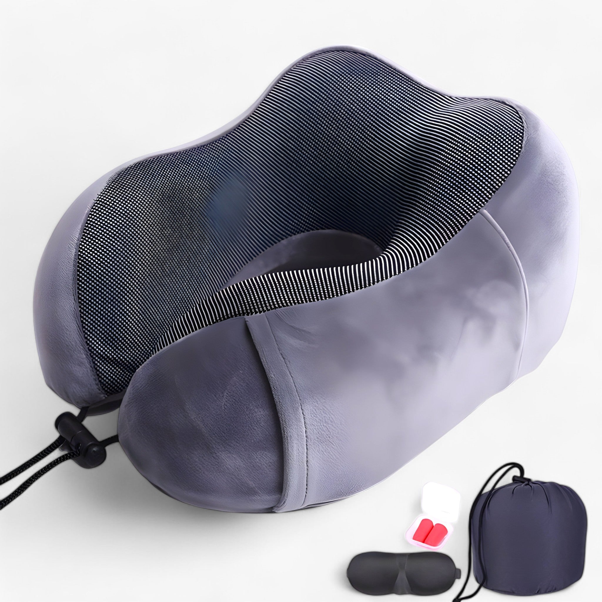 Travel Pillow : CloudRest - U-Vormig Reisekussen - Geheugenschuim voor Neksteun in Grijze Anzug van Pantino