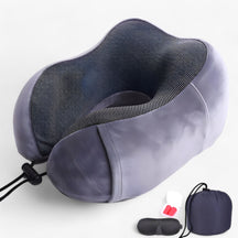 Travel Pillow : CloudRest - U-Vormig Reisekussen - Geheugenschuim voor Neksteun in Grijze Anzug van Pantino