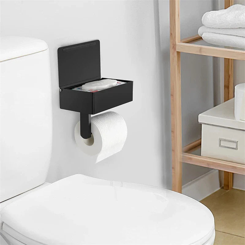 home & garden : Elegante Toiletpapierhouder Zwart - Modern Design Badkamer - RVS in van Pantino