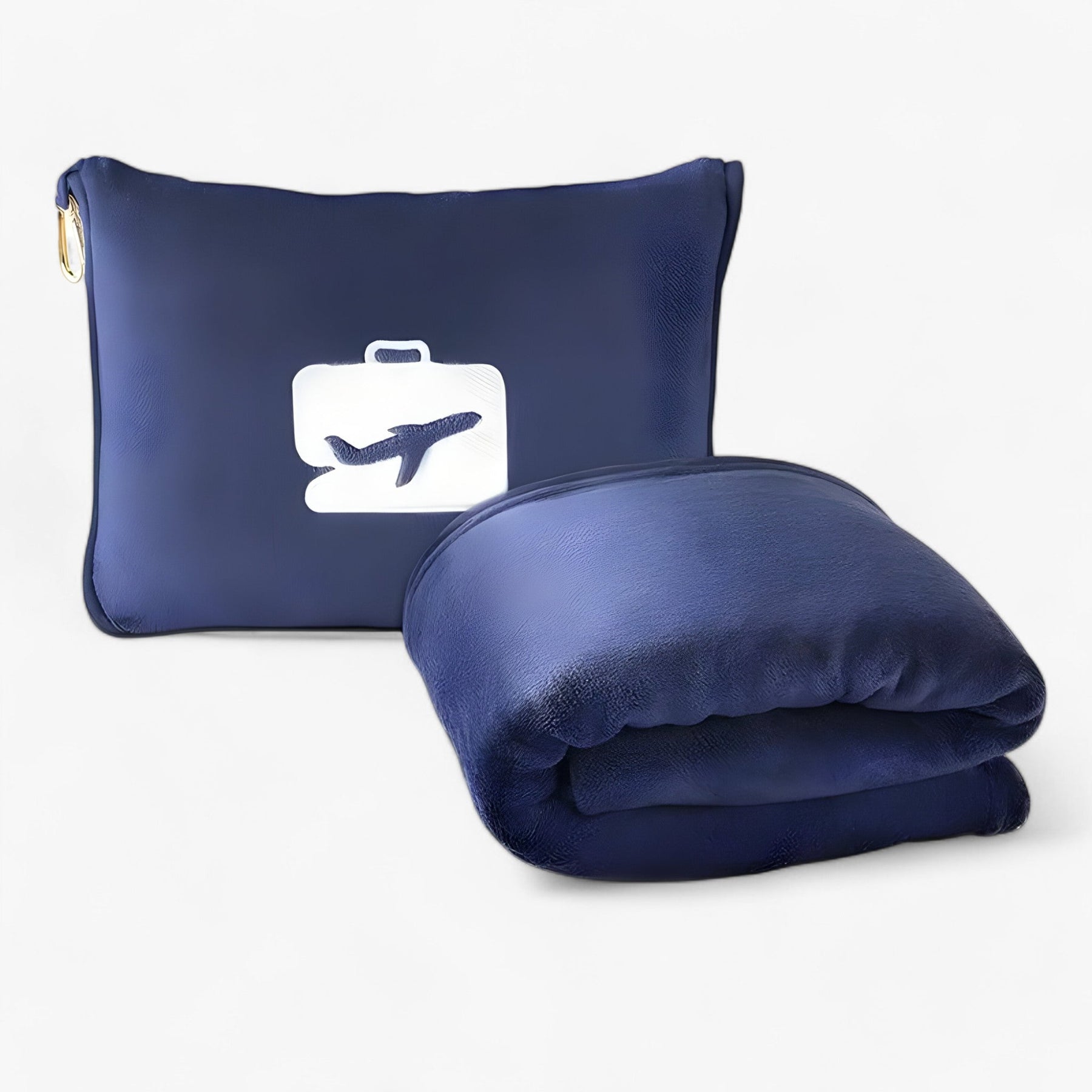 home & garden : Zacht en Pluche Kussen met Deken voor Vliegtuigen, Picknicks en Meer - Zwart in Marineblauw 1,27x1,52 van Pantino
