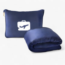 home & garden : Zacht en Pluche Kussen met Deken voor Vliegtuigen, Picknicks en Meer - Zwart in Marineblauw 1,27x1,52 van Pantino