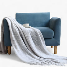 home & garden : Nordic Gebreide Deken - Stijlvol en Gezellig Comfort - Grijs in Grijs van Pantino