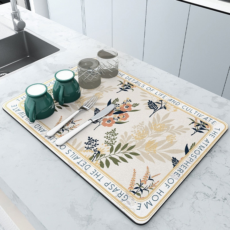 home & garden : Afdruip Mat - Super Absorberend, Antislip & Uniek Design - Donkergrijs in van Pantino