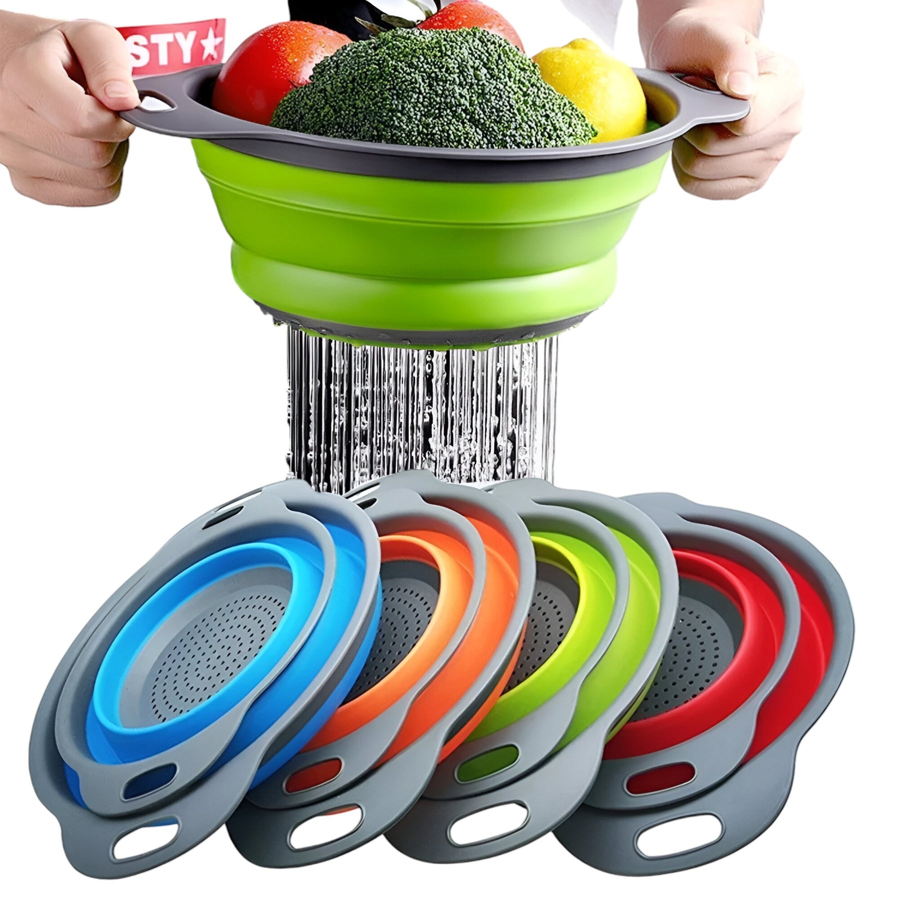 home & garden : Opvouwbare Zeef en Wasmand voor Groente & Fruit - Oranje in van Pantino