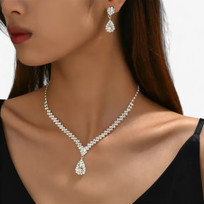 Jewelry Set : Oorbellen Dames Zilver - Trouwset 2 Delen - Druppelhanger en 2 in van Pantino