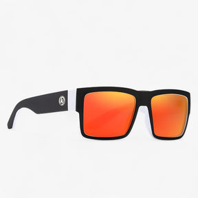 Men's Polarized Sport Sunglasses : Zonnebril Heren Zwart - Sportieve Gepolariseerde Winddichte in 1. Oranje Vierkante polarisaie van Pantino