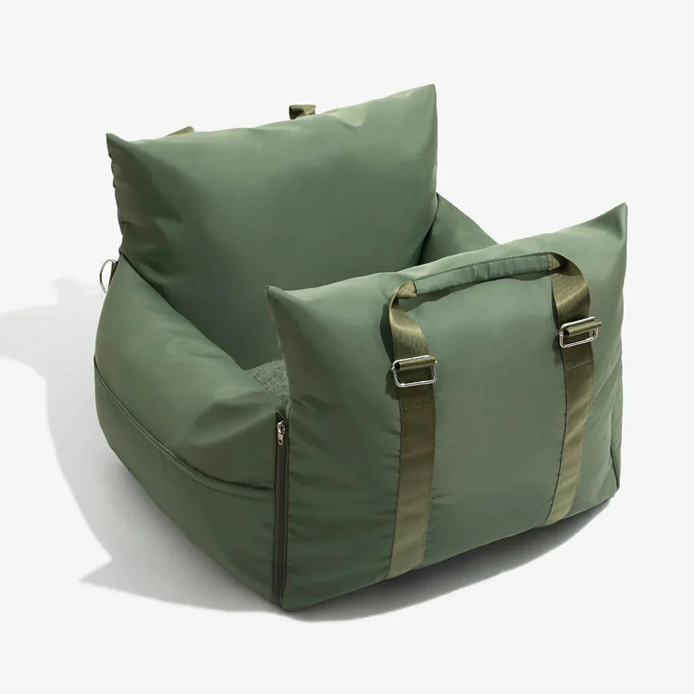 pets : Honden Autostoel Reistas Luxe - Veiligheid en Comfort Autorit - Oxford in Legergroen 55cm X 55cm X 30cm van Pantino